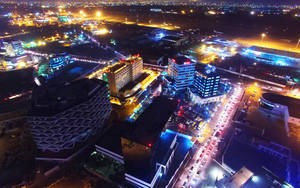 Ghana Business District At Night Wallpaper