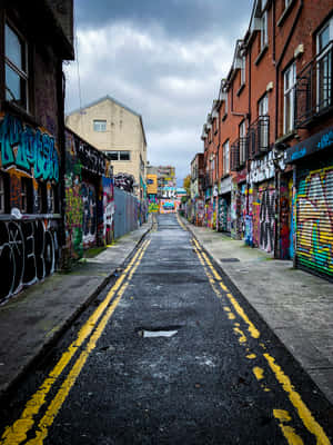 Ghetto Hood Street With Graffiti Wallpaper