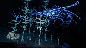 Ghost Leviathan On Blood Kelp Cave Wallpaper