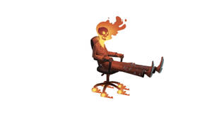 Ghost Rider Office Skeleton Desktop Wallpaper