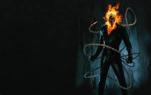 Ghost Rider With Chains Skeleton Desktop Wallpaper
