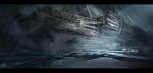 Ghostly Shipwreckin Arctic Ice Wallpaper