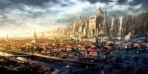 Giant Fictional Cityscape Wallpaper