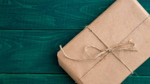 Gift Box Kraft Package Flat Lay Photography Wallpaper