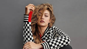Gigi Hadid Checkered Michael Kors Wallpaper