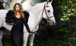 Gigi Hadid White Horse Wallpaper