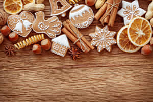 Gingerbread Cookies High Resolution Christmas Desktop Wallpaper