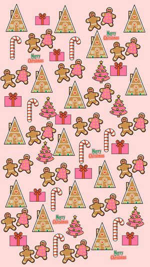 Gingerbread Man Christmas Phone Wallpaper