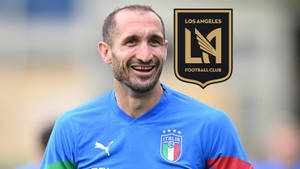 Giorgio Chiellini Happy Face Los Angeles Fc Logo Wallpaper