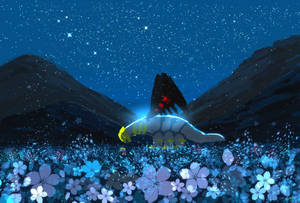 Giratina At Starry Night Wallpaper