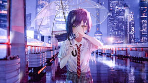 Girl Anime Most Beautiful Rain Wallpaper