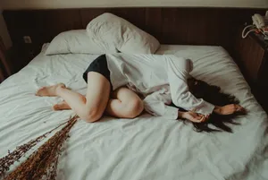 Girl At Room In Pain Wallpaper
