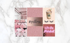 Girl Boss Pink Collage Wallpaper