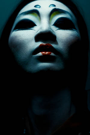 Girl, Face, Makeup, Dark Wallpaper