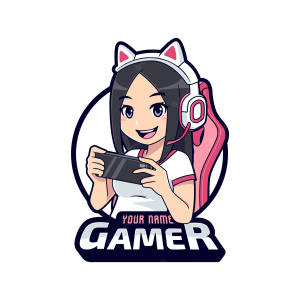 Girl Gamer Logo With Pink Seat Wallpaper