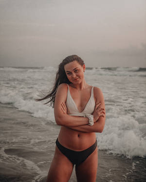 Girl In Bikini On Beach Wallpaper