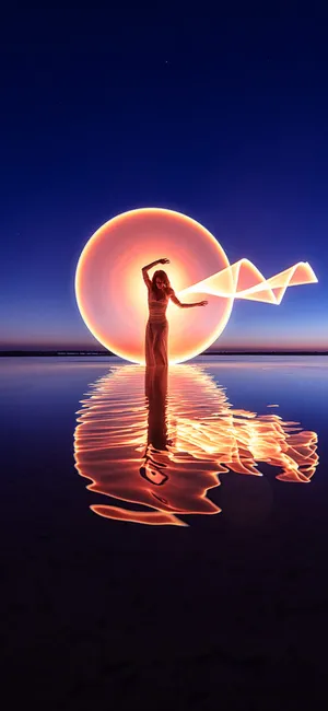 Girl Red Chakra Dark Water Wallpaper