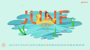 Girl Swimming June Calendar Wallpaper