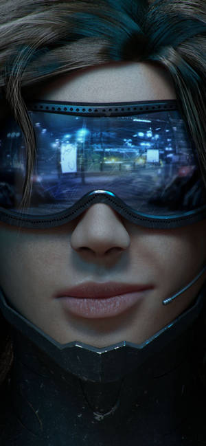 Girl With Goggles Cyberpunk Iphone X Wallpaper