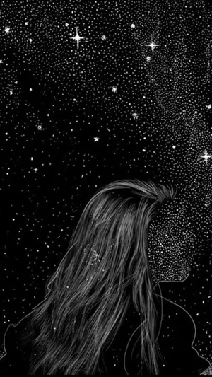 Girl With Stars Gothic Iphone Wallpaper