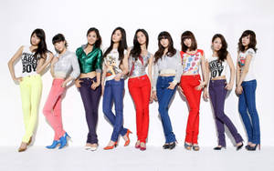 Girls' Generation Colorful Jeans Wallpaper