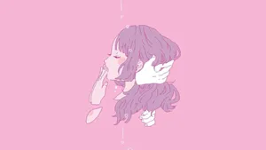 Girly Aesthetic Crying In Pink Wallpaper