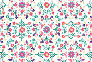 Girly Floral Boho Pattern Wallpaper