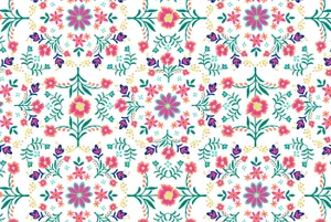Girly Floral Boho Pattern Wallpaper