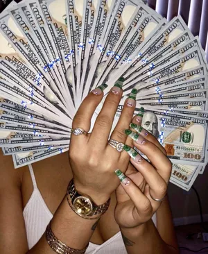 Girly Money Dollar Nails Wallpaper