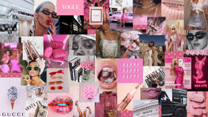 Girly Pink Aesthetic Collage Wallpaper