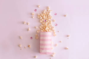 Girly Pink Aesthetic Popcorn Wallpaper