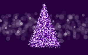Girly Purple Xmas Tree Wallpaper