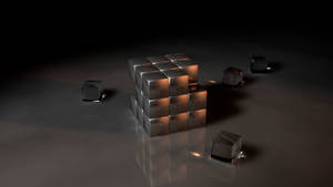 Glass Rubik's Cube 3d Full Wallpaper