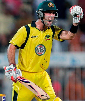 Glenn Maxwell Shouting While Playing Cricket Wallpaper
