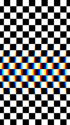 Glitch And Trippy Black And White Squares Wallpaper