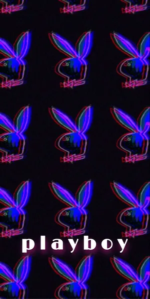 Glitchy Playboy Pattern Wallpaper