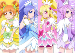 Glitter Force Profile Collage Wallpaper