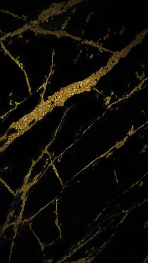 Glittery Black And Gold Marble Wallpaper