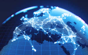 Global Network Connections Visualization Wallpaper