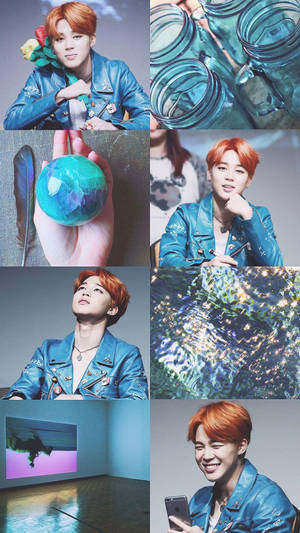 Glossy Blue Jimin Aesthetic Wallpaper