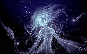 Glowing Abyss Mermaid Wallpaper