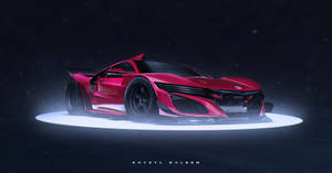 Glowing Acura In Red Wallpaper