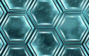 Glowing Blue Hexagons Wallpaper