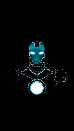 Glowing Blue Iron Man Android Wallpaper