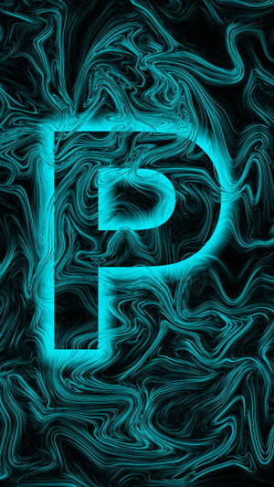 Glowing Blue P Letter Wallpaper