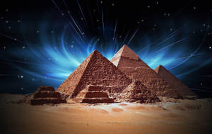 Glowing Cairo Pyramids Wallpaper