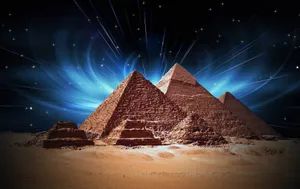 Glowing Cairo Pyramids Wallpaper