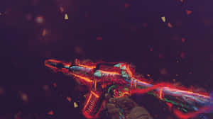 Glowing Counterstrike M4a4 S Wallpaper