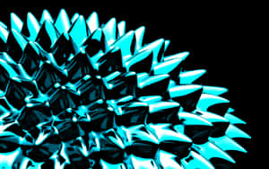 Glowing Cyan Aesthetic Spiked Ball Wallpaper