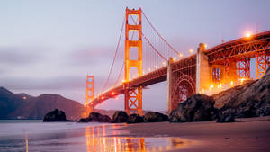 Glowing Golden Gate San Francisco Photography Wallpaper
